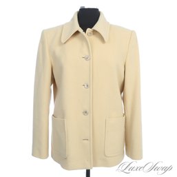 A DELICIOUSLY SOFT LINDA ALLARD ELLEN TRACY CASHMERE BLEND LIGHT CAMEL FLANNEL COAT 10