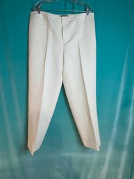 LINDA ALLARD ELLEN TRACY SOLID WHITE POPLIN STRETCH PANTS (NO SIZE FITS XL)