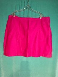 ANONYMOUS SOLID BARBIE PINK COTTON SIDE ZIP  SKORT (NO SIZE )FITS 18/20