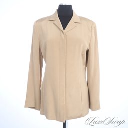 SUMMER PERFECT DUE PER DUE 92 PERCENT SILK LIGHTWEIGHT DRAPED CAMEL URBAN SAFARI JACKET 12