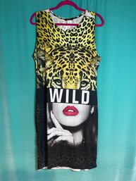 NEW WITH TAGS BLUSH SLEEVELESS 'WILD' TIGER GRAPHIC MESH TANK SIZE XL