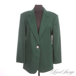 POWER COLOR : VINTAGE SAG HARBOR DARK BOTTLE GREEN FLANNEL TWEED BLAZER JACKET 10