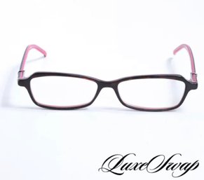 Robert Marc Opticians Hand Made France 182-2 Tortoise Pink Lined Slender Glasses