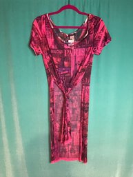 NEW WITH TAGS BLUSH SLEEVE PINK BLACK MAGAZINE MODEL  GRAPHIC MESH TANK SIZE 2XL