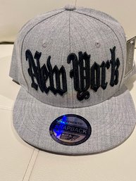 NEW WITH TAGS KIPA GREY AND BLACK 'NEW YORK' SNAPBACK CAP HAT