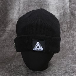NEAR MINT PALACE SKATEBOARDS LONDON BLACK GORE TEX KNIT BEANIE HAT WITH LOGO OSF
