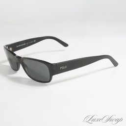 #8 WHERES THE BAD BOYS? MENS STEALTH POLO RALPH LAUREN MADE IN ITALY BLACKOUT SIMPLE LOGO ARM SUNGLASSES