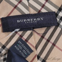 #6 THE ONE EVERYONE WANTS! AUTHENTIC AND NEAR MINT BURBERRY MADE IN ITALY TAN TARTAN NOVACHECK SILK TIE