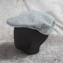 OG : MENS KANGOL OF ENGLAND MID GREY MARLED FLANNEL UNLINED FLAT DRIVING CAP HAT L