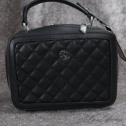 #3 BRAND NEW WITH TAGS CHRISTIAN LACROIX PARIS BLACK QUILTED LEATHER MINI 'EVE' SATCHEL BAG W/STRAP