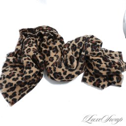 A VERY LARGE AND VERY SOFT ZARA PLUSH FLANNEL ALLOVER CHEETAH PRINT SHAWL WRAP SCARF