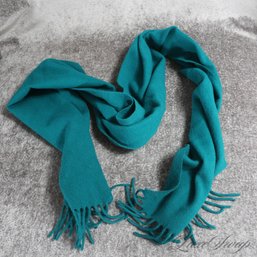 #4 PHENOMENAL COLOR! VINTAGE QUALITY BEFORE THEY GOT TOO BIG THE GAP MADE IN ITALY JADE TEAL FLANNEL SCARF