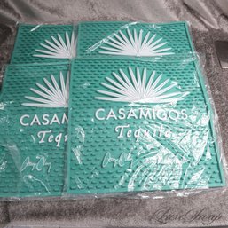 LOT OF 4 BRAND NEW UNUSED SEALED CASAMIGOS TEQUILA JADE TEAL BAR SPILL MATS LARGE 15'