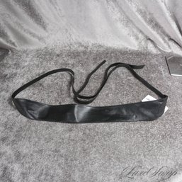 LOOK IT UP : HIGHLY COVETED VINTAGE MORRIS MOSKOWITZ FOR SAKS 1960S 1970S BLACK LEATHER WRAP WAIST BELT S