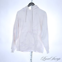 NEAR MINT AND HIGHLY COVETED REFORMATION JEANS WHITE RINGSPUN THICK KANGAROO POCKET HOODIE SWEATSHIRT M