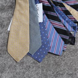 MULTI HUNDRED DOLLAR LOT OF MENS SILK TIES BY HICKEY FREEMAN, IKE BEHAR, BROOKS BROTHERS, TYRWHITT AND MORE