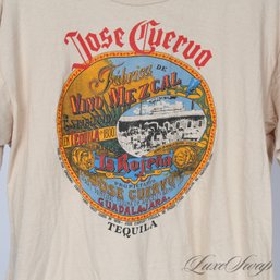 SHOTS FIRED! VINTAGE 1980S 1985 SPECIFICALLY JOSE CUERVO TEQUILA TAN SINGLE STITCH TEE SHIRT ON ANVIL TAG XL