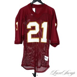 VINTAGE DELONG #21 MESH PRACTICER JERSEY IN SAN FRANCISCO 49ERS RED / WHITE / GOLD COLORWAY L