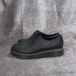 ROCK SOLID DR. 'DOC' MARTENS 'ZIGGY' BLACK WAXED LEATHER 3 EYELET MENS SHOES 10