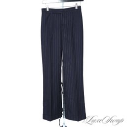 SUPER EXPENSIVE RALPH LAUREN BLACK LABEL NAVY BLUE DOTTED PINSTRIPE CLASSIC AMERICANA PANTS MADE IN USA 2