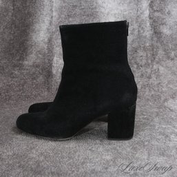 $168 FREE PEOPLE MADE IN PORTUGAL BLACK SUEDE 'CECILE' ANKLE BOOTS WITH RUBBER SOLES! 41 / US 11