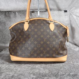 #35 AN EXCEPTIONALLY RARE AND COVETED AUTHENTIC LOUIS VUITTON 'LOCKIT' LV MONOGRAM X-LARGE 18' BAG