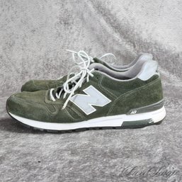 NORMCORE ESSENTIALS! VERY GRANOLA MENS NEW BALANCE OLIVE GREEN SUEDE ML565MG 565 RUNNING SNEAKERS 11.5