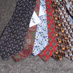 LARGE AND GREAT LOT OF MENS ERMENEGILDO ZEGNA AND KARL LAGERFELD MULTI PRINT MADE IN ITALY SILK TIES