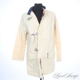 LOVE THIS! VINTAGE 1980S YRI YACHTWEAR RESEARCH UNDYED PIQUE CANVAS FIREMAN HOOK UNLINED JACKET WOMENS S