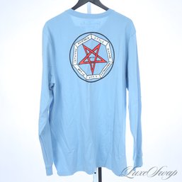 SNEAKERHEADS YOU NEED THIS! RARE NIKE X TOM SACHS SKY BLUE LOGO GRAPHIC BULLETS AND STAR L/S TEE SHIRT XXL