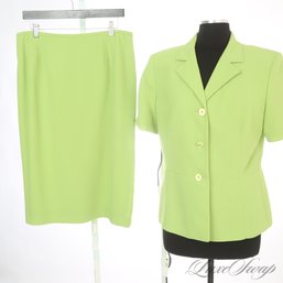 SUMMER PERFECT LE SUIT ESSENTIALS LIME GREEN SHORT SLEEVE 2 PIECE SKIRT SUIT 12