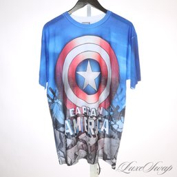 COMIC FANS! BRAND NEW WITHOUT TAGS MENS OFFICIALLY LICENSED MARVEL COMICS CAPTAIN AMERICA AOP TEE SHIRT L