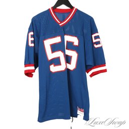 MENS VINTAGE NFL LICENSED MEDALIST SAND KNIT MADE IN USA GIANTS #56 LAWRENCE TAYLOR FOOTBALL JERSEY L