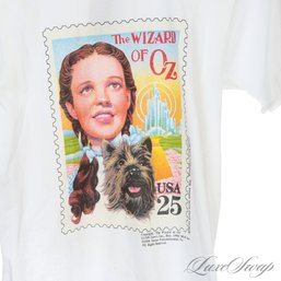 REAL DEAL VINTAGE 1990 SCREEN STARS TAG WHITE THE WIZARD OF OZ DOROTHY POSTAGE STAMP TEE SHIRT S