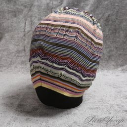 BRAND NEW WITH TAGS AND SUPER CUTE MISSONI MADE IN ITALY SIGNATURE SPARKLE INFUSED KNIT STRIPE HAT