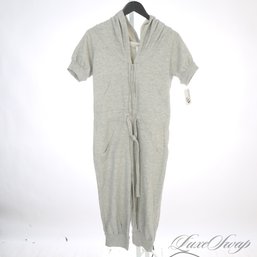 OUT OF CONTROL BRAND NEW WITH TAGS NORMA KAMALI REVERSIBLE HEATHER GREY ONESIE ROMPER JUMPSUIT S