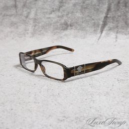 NEAR MINT AND VERY COOL VERSACE MADE IN ITALY BROWN PEARLESCENT HORN EFFECT BIG MEDUSA GLASSES