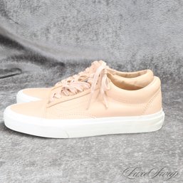 #29 BRAND NEW WITHOUT BOX VANS 'OLD SKOOL' NUDE LEATHER WHITE SOLE SNEAKERS MENS 7.5 WOMENS 9