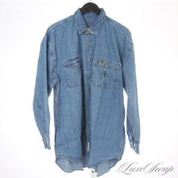 PERFECT SHIRT! BRAND NEW WITH TAGS MENS EAST ISLAND INDIGO BLUES FADED WASHED DENIM BUTTON DOWN SHIRT L