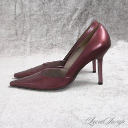 #3 BRAND NEW IN BOX BCBG 'KATCHEN' PEARLESCENT PURPLE KID LEATHER POINT TOE PUMPS 8