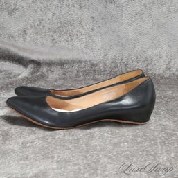 #5 THEYRE LIKE AN ICON! MAISON MARTIN MARGIELA PARIS X HENNES AND MORITZ BLACK LEATHER SCOOPED FLAT SHOES 39