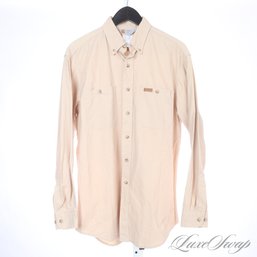 MADE IN THE USA! NEO VINTAGE MENS CARHARTT SAFARI TAN TWO BUTTON 'RUGGED OUTDOOR WEAR' BUTTON DOWN SHIRT M