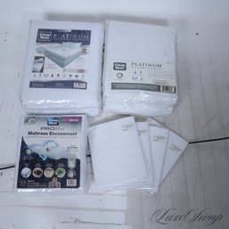 BRAND NEW SEALED LOT : CLEANREST MICRON ONE PLATINUM QUEEN SIZE MATTRESS ENCASEMENT SET WITH PILLOWCASES