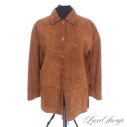 #370 BRAND NEW WITH TAGS LATINI / MARIA VITTORIA FIRENZE SNUFF TOBACCO THICK SUEDE COAT WOMENS XL