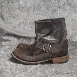 #23 ROCK SOLID AND EXPENSIVE FIORENTINI & BAKER MADE IN ITALY BROWN ROUGHED LEATHER BUCKLE BOOTS 37