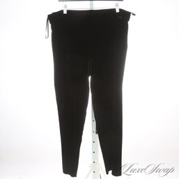 MAGNIFICENT AND SUPER LUXURIOUS EILEEN FISHER BLACK PANNE CRUSHED VELVET ELASTIC WAIST PANTS M