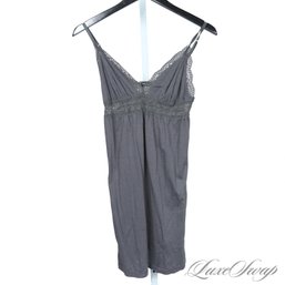 GORGEOUS AND SUCH A NICE FIT! COSABELLA MADE IN ITALY ANTHRACITE GREY LACE INSET SOFT BABYDOLL TANK TOP L