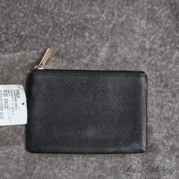 #10 BRAND NEW WITH TAGS FURLA BLACK SAFFIANO GRAINED CLASSIC ZIP POUCH