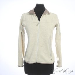 HIGHLY COVETED WOMENS ARC'TERYX MADE IN CANADA LIGHT OATMEAL FLEECE ZIP JACKET M