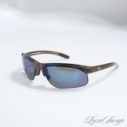 STEALTH AND EXPENSIVE MENS SMITH OPTICS 'PARALLEL MAX' POLARIZED BROWN RIMLESS BOTTOM SUNGLASSES